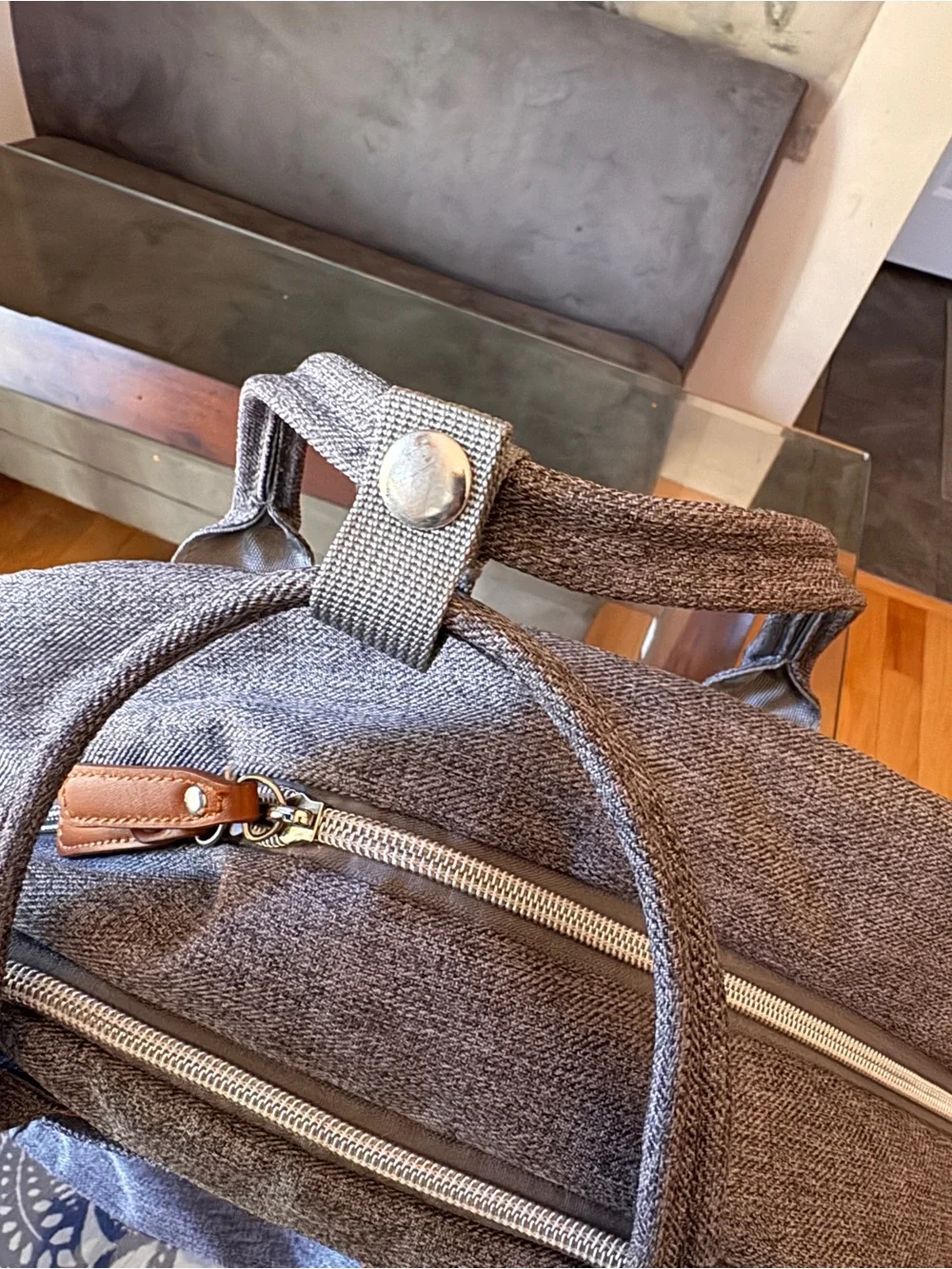 Gray Baby Diaper Backpack - Stylish Neutral Baby Bag